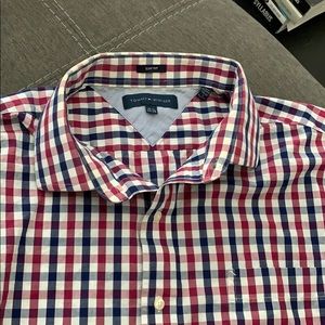 Tommy Hilfiger Navy/Red Gingham 17.5 34-35